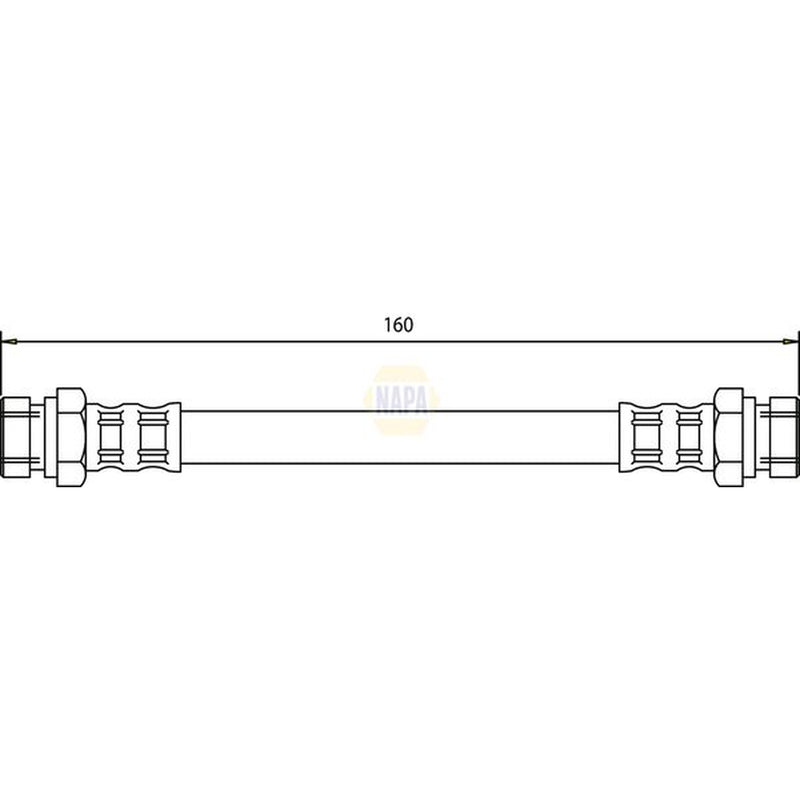 NAPA Brake Hydraulic Hose Line Rear fits VW Corrado 1991-1995 2.9