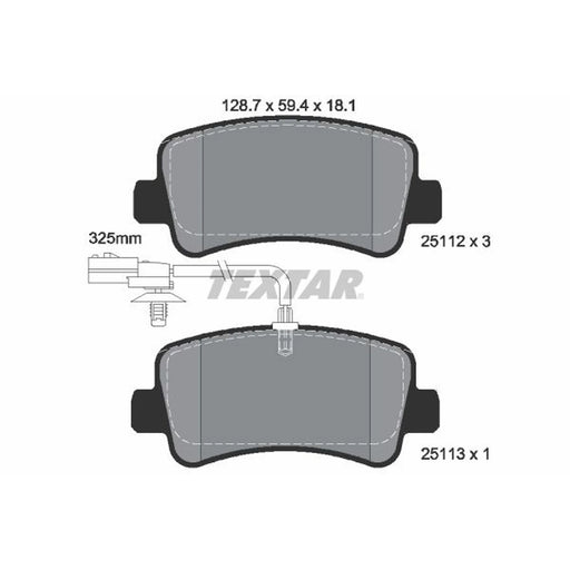 Textar Rear Brake Pad Set 2511201