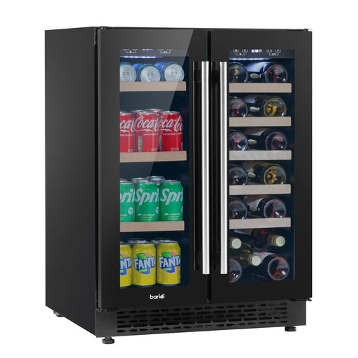 Baridi 40 Bottle/120 Can Freestanding Dual Zone Wine Fridge & Cooler 60cm Baridi - Dynamic Drive