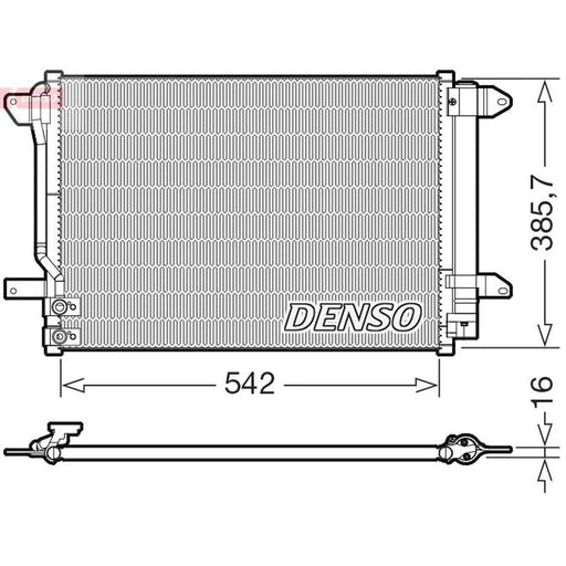 Denso Air Conditioning Condenser fits VW Beetle 2014-2019 1.2 1.4 2.0