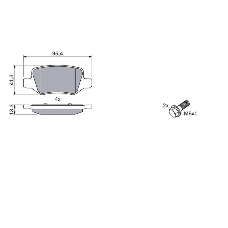 Bosch Front & Rear Pads fits Mercedes-Benz A-Class 2004-2012