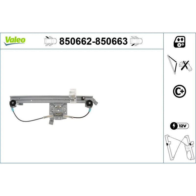 Valeo Electric Window Regulator Lifter Left Rear 850662