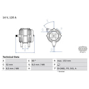 Bosch Car Alternator 12V