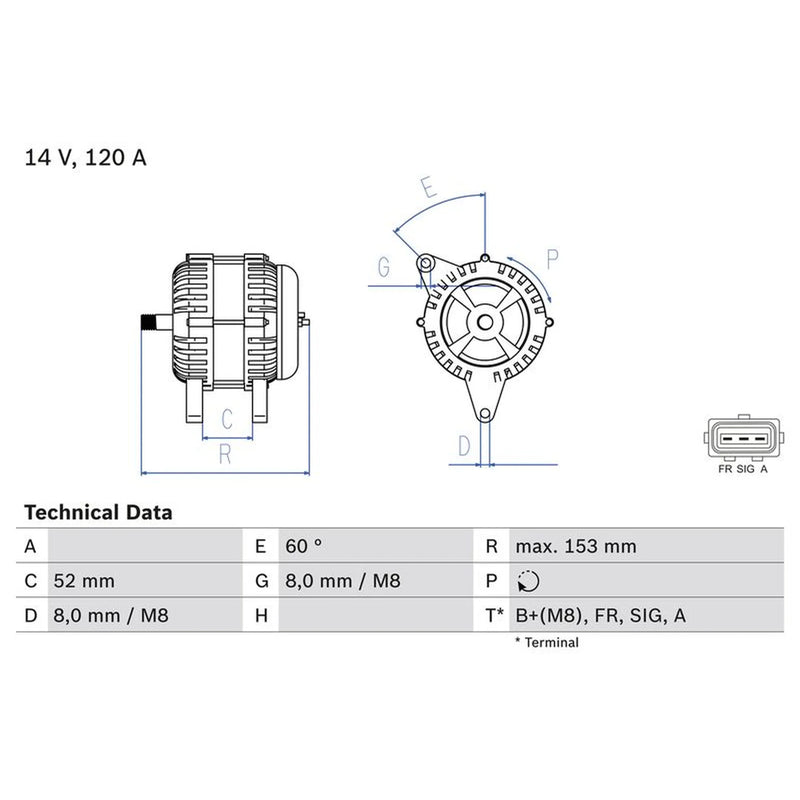 Bosch Car Alternator 12V