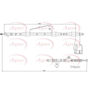 Apec Handbrake Cable Right Rear fits Nissan Navara NP300 2005 on 2.5
