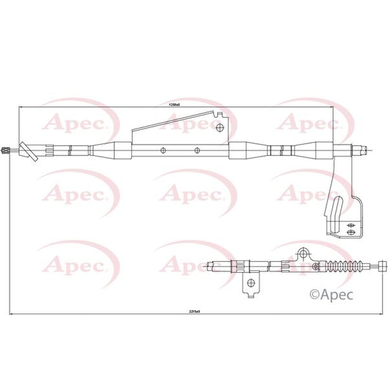 Apec Handbrake Cable Right Rear fits Nissan Navara NP300 2005 on 2.5