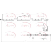 Apec Handbrake Cable Right Rear CAB1312