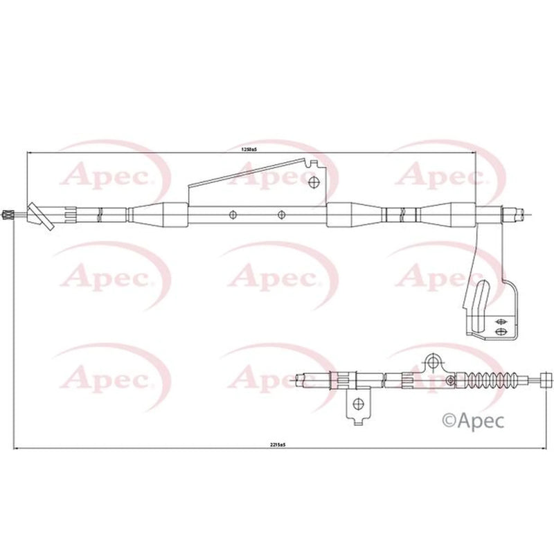 Apec Handbrake Cable Right Rear CAB1312