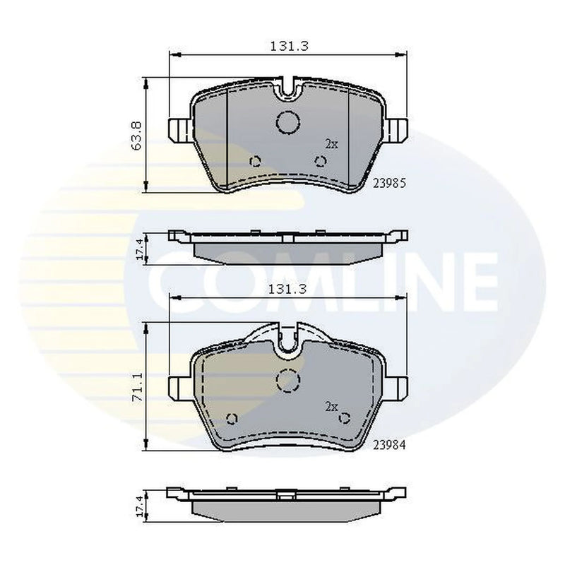 Comline 4 x Front Brake Pad Set fits Mini Mini 2001-2015