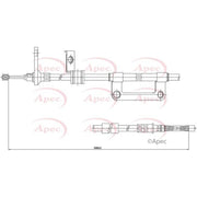 Apec Handbrake Cable Right Rear fits Kia Sedona 2001-2006 2.9