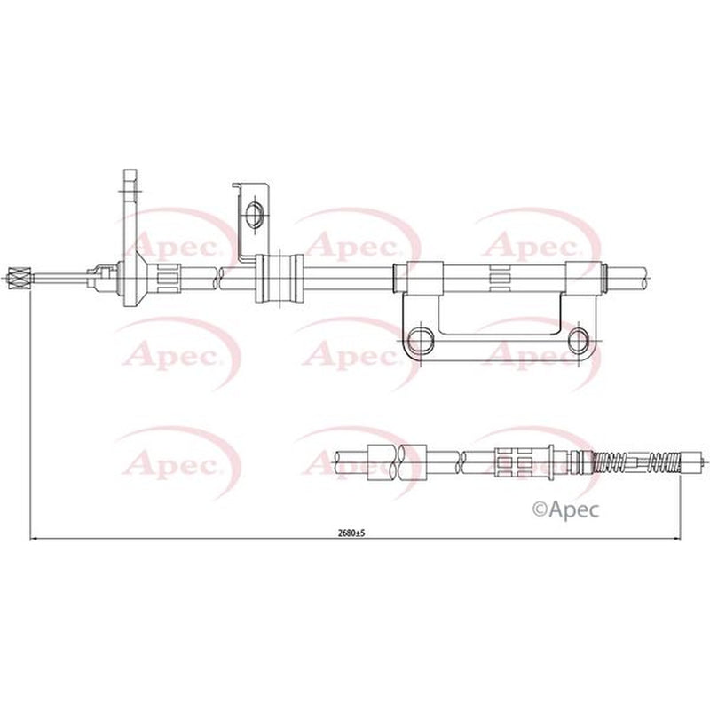 Apec Handbrake Cable Right Rear fits Kia Sedona 2001-2006 2.9