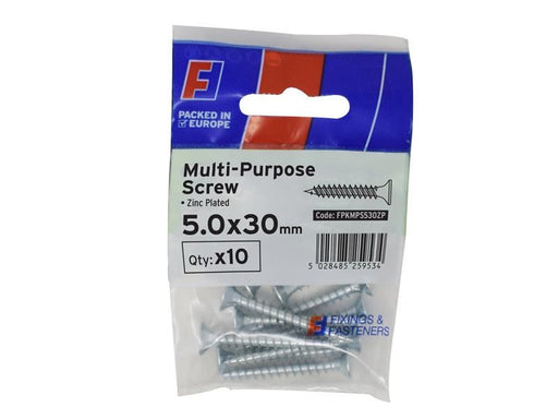 ForgeFix Multi-Purpose Pozi Screw CSK ST ZP 5.0 x 30mm ForgePack 10 ForgeFix - NN4 Online