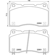 Brembo 4 x Front Brake Pad Set fits Honda Civic X 2017-2022 2.0