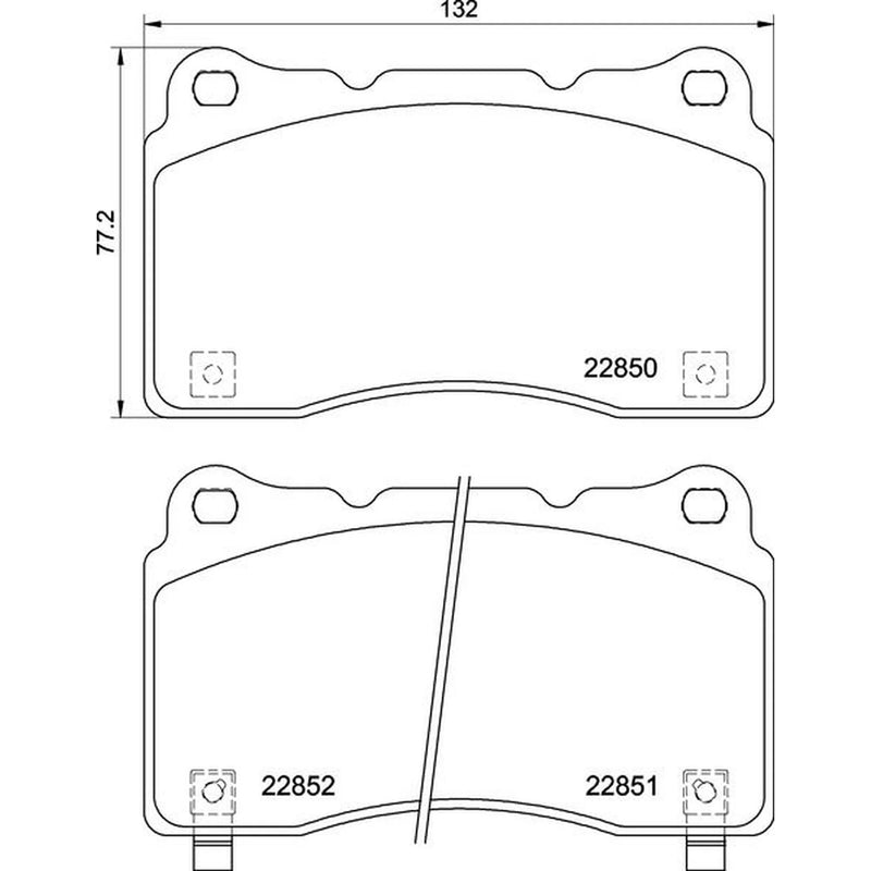 Brembo 4 x Front Brake Pad Set fits Honda Civic X 2017-2022 2.0