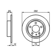 Bosch 2 x Solid Brake Discs fits BMW 3 1986-1993 2.3 2.5
