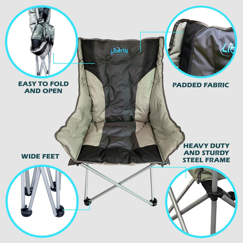 Liberty Grey Comfort Camping Chair MDS1203 Liberty Leisure UK - Dynamic Drive