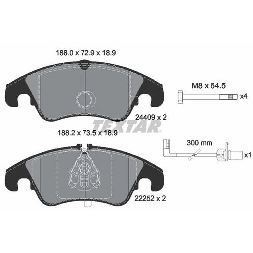 Textar Front Brake Pad Set 2440903