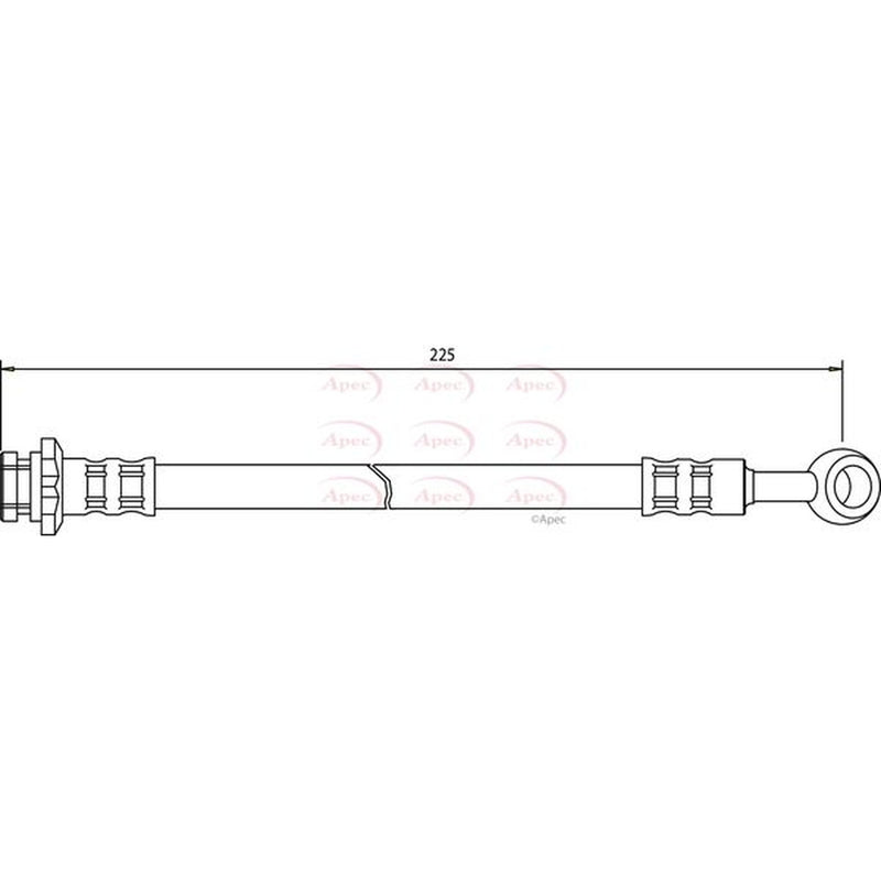 Apec Brake Hydraulic Hose Line Rear fits Nissan Micra II 1992-2003 1.0 1.3 1.4