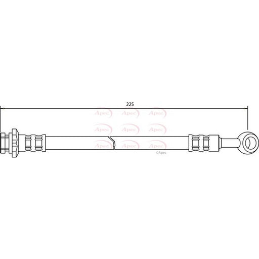 Apec Brake Hydraulic Hose Line Rear fits Nissan Micra II 1992-2003 1.0 1.3 1.4