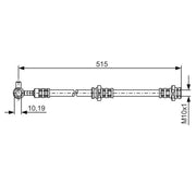 Bosch Brake Hydraulic Hose Line Front Right fits Nissan X-Trail I 2001-2013