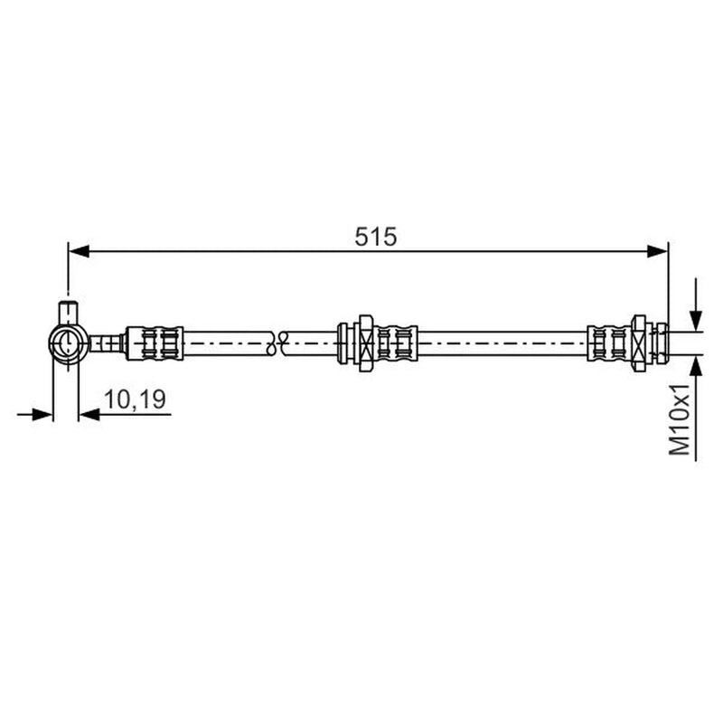 Bosch Brake Hydraulic Hose Line Front Right fits Nissan X-Trail I 2001-2013
