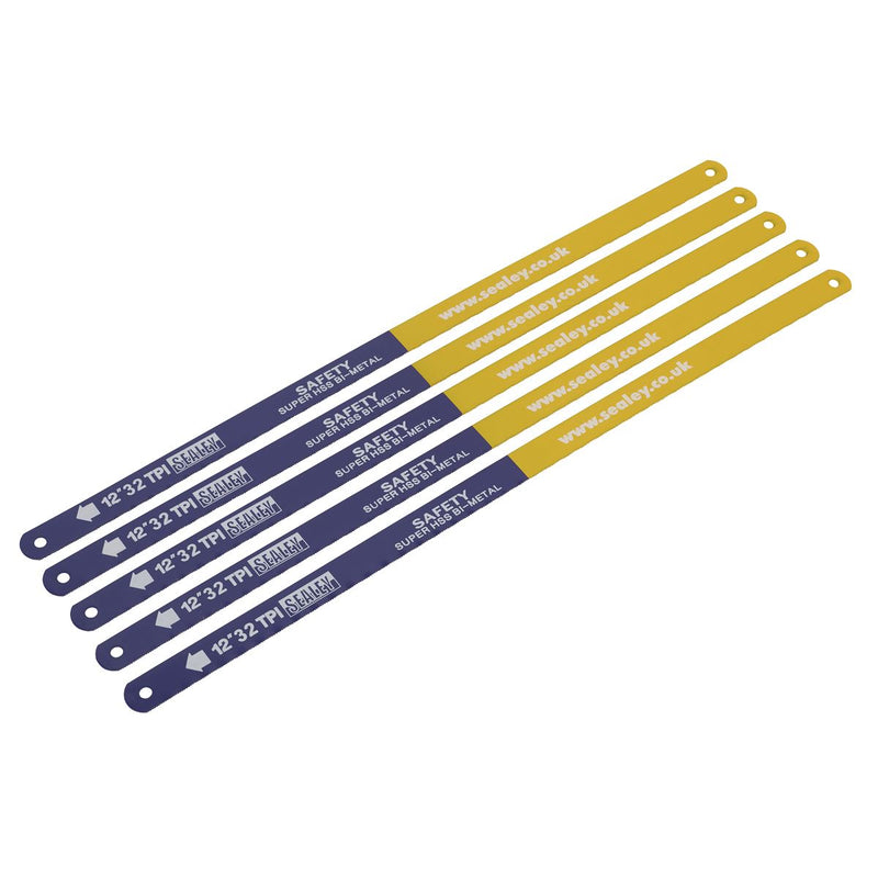 Sealey Hacksaw Blade 300mm HSS Bi-Metal 32tpi Pack of 5 HSB0532 Sealey - Dynamic Drive