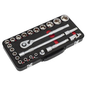 Sealey Premier Platinum Premier Platinum Socket Set 1/2"Sq Drive 24pc AK7924 Sealey Premier Platinum - Dynamic Drive