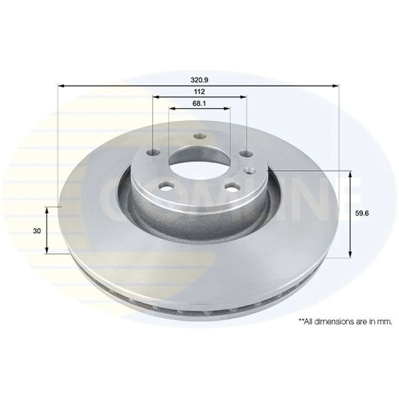 Comline Front Brake Internally Vented Discs & Pads fits Audi A6 C6 2004-2011