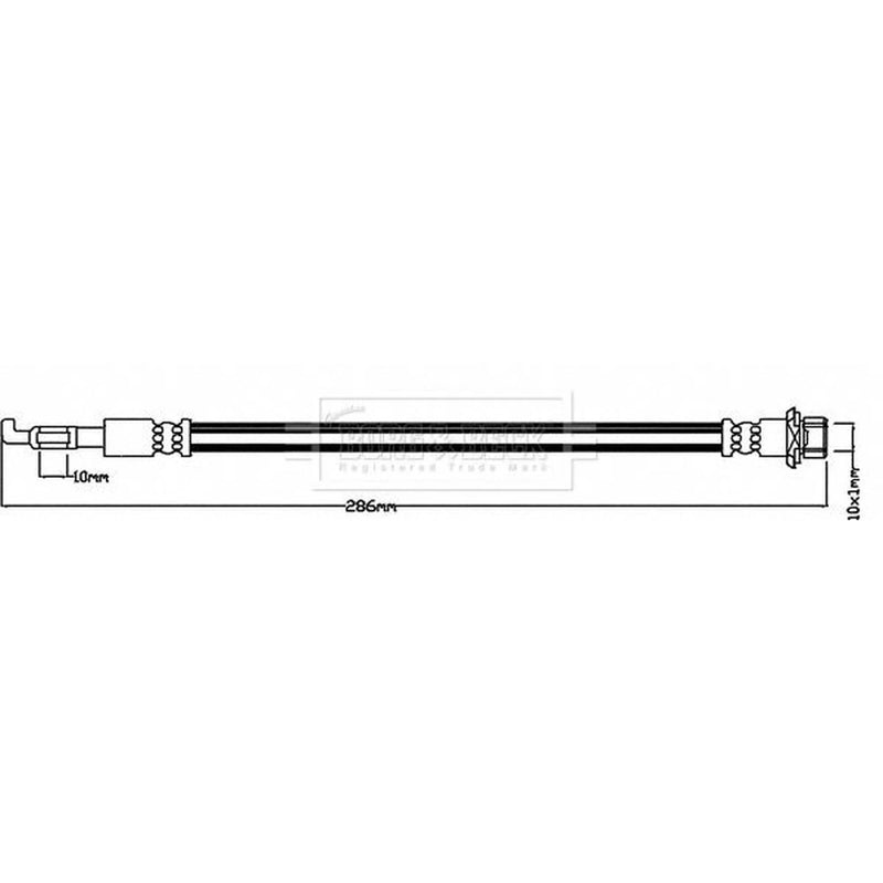 Borg & Beck Brake Hydraulic Hose Line outer BBH8314
