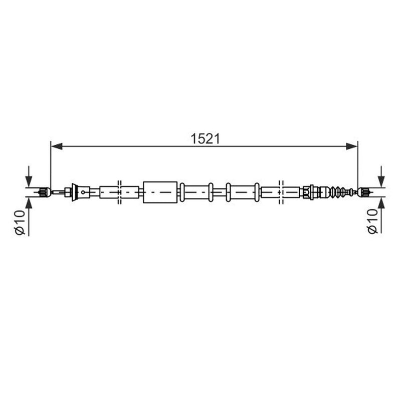 Bosch Handbrake Cable Centre fits Fiat Barchetta 1995-2005 1.8