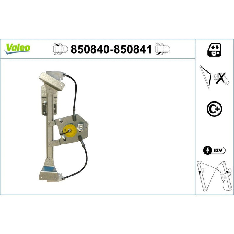 Valeo Electric Window Regulator Lifter Right Rear 850841