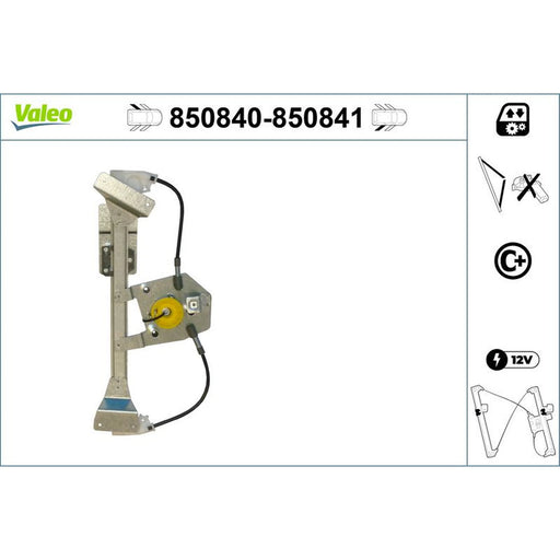 Valeo Electric Window Regulator Lifter Left Rear 850840