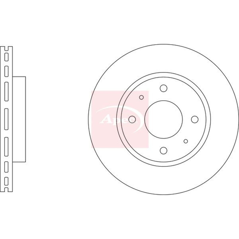 Apec Front & Rear Brake Discs & Pads fits Mitsubishi Lancer VII 2000-2013