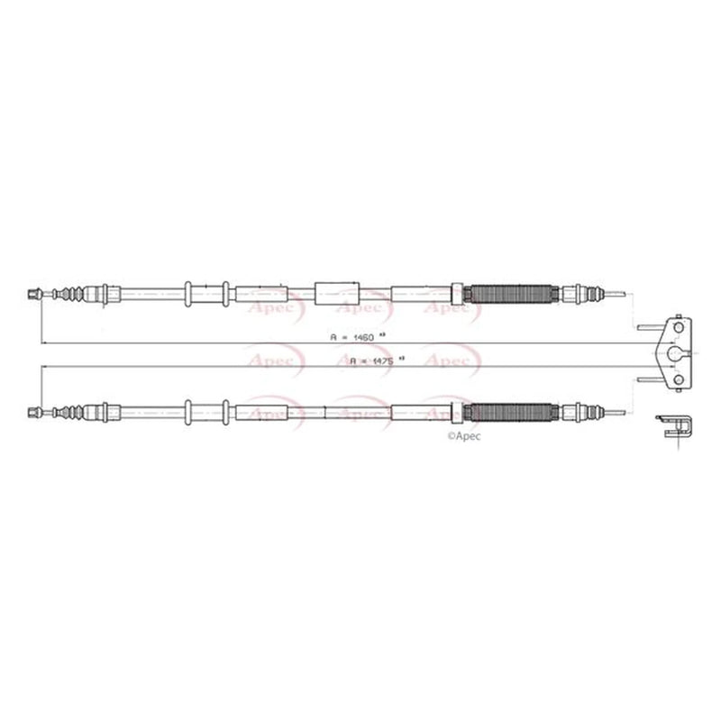Apec Handbrake Cable Right Rear CAB1461