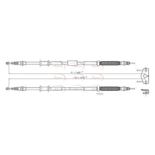 Apec Handbrake Cable Right Rear CAB1461