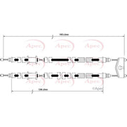 Apec Handbrake Cable Left Rear fits Opel Corsa D 2006-2014 1.0 1.2 1.3 1.4