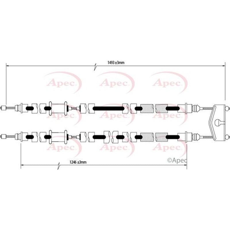 Apec Handbrake Cable Left Rear fits Opel Corsa D 2006-2014 1.0 1.2 1.3 1.4
