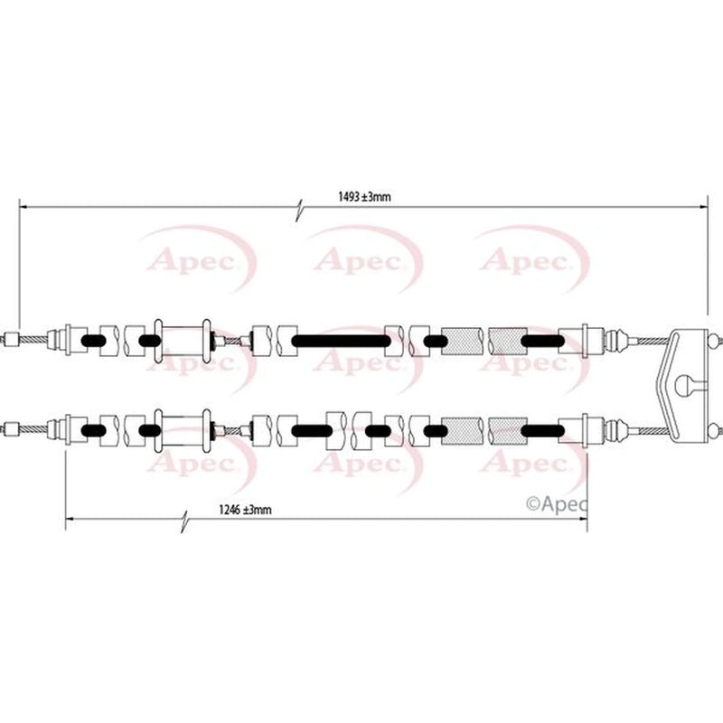 Apec Handbrake Cable Right Rear CAB1591