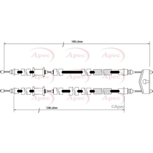 Apec Handbrake Cable Right Rear CAB1591