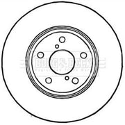 Borg & Beck 2 x Vented Brake Discs fits Lexus Ls 2000-2006