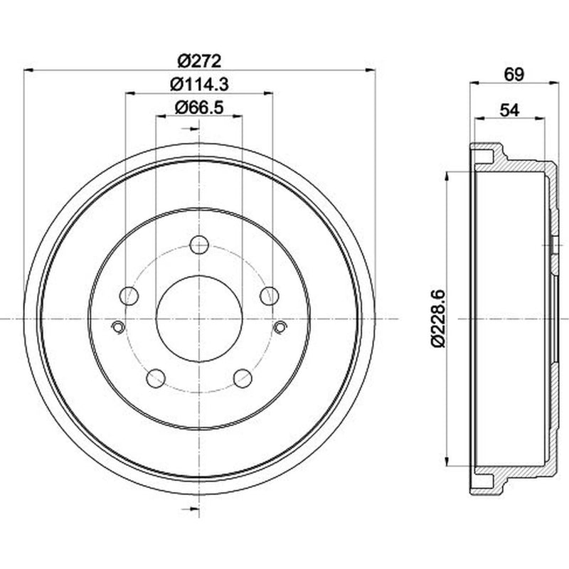 Mintex Brake Drum Assembly Rear fits Daihatsu Terios 1997-2006 1.3 1.5