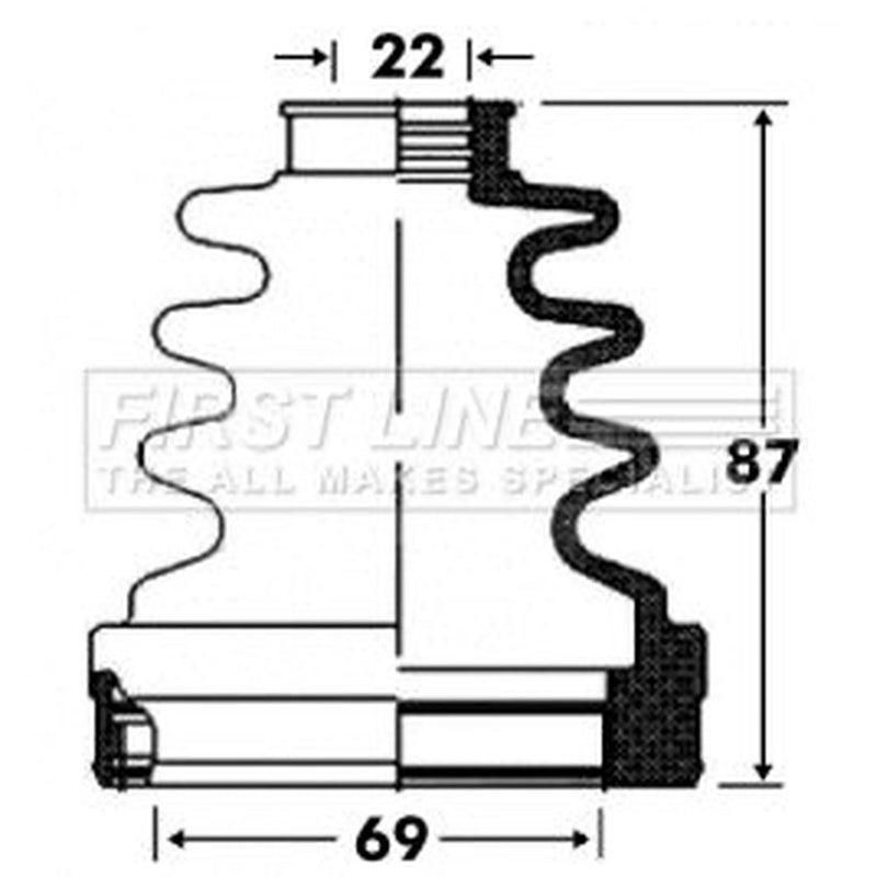 First Line Drive Shaft Bellow Kit Front Left fits Fiat Doblo 2003 on 1.9