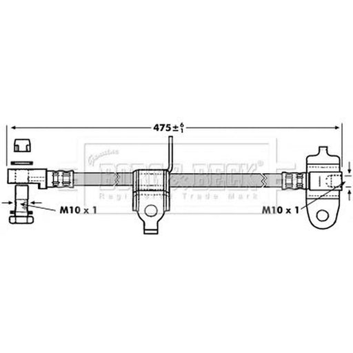 Borg & Beck Brake Hydraulic Hose Line Front Left BBH6996