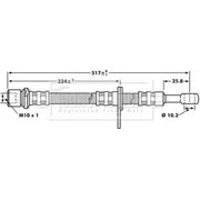 Borg & Beck Brake Hydraulic Hose Line Front Left BBH7202