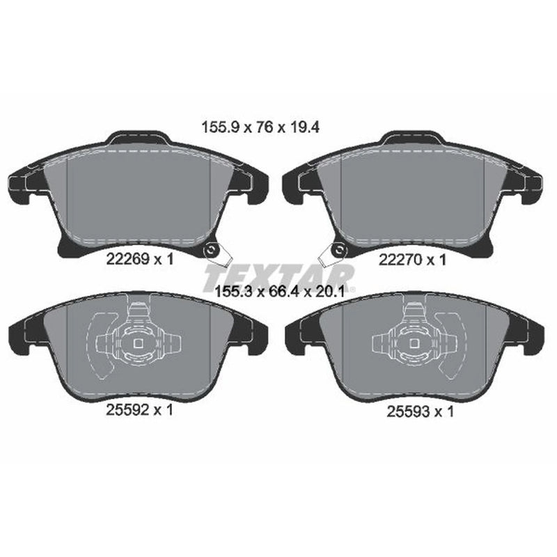 Textar Front Brake Pad Set 2226901