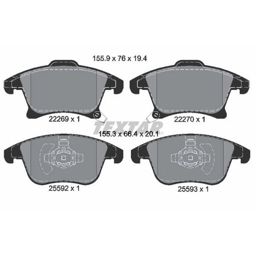 Textar Front Brake Pad Set 2226901