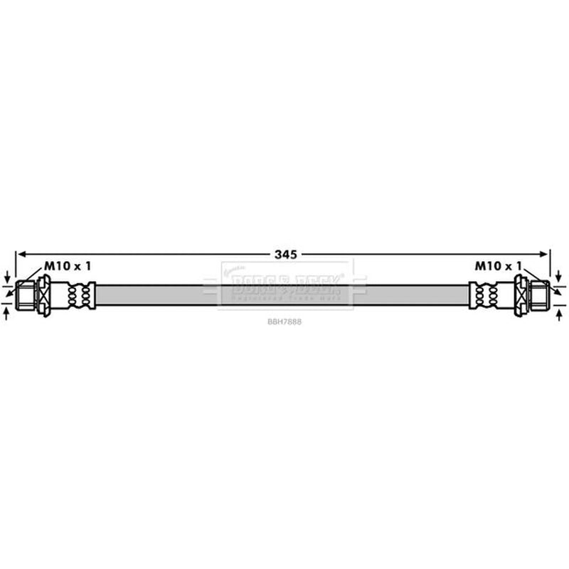 Borg & Beck Brake Hydraulic Hose Line Front Right BBH7888
