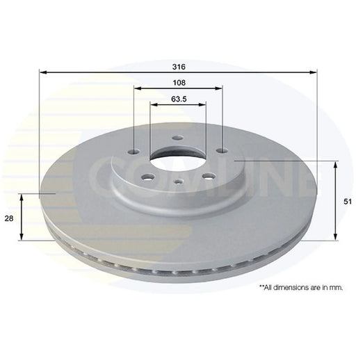 Comline 2 x Front Brake Discs ADC1273V