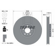 Textar 2 x Front Two-Piece Brake Disc Brake Discs 92266425