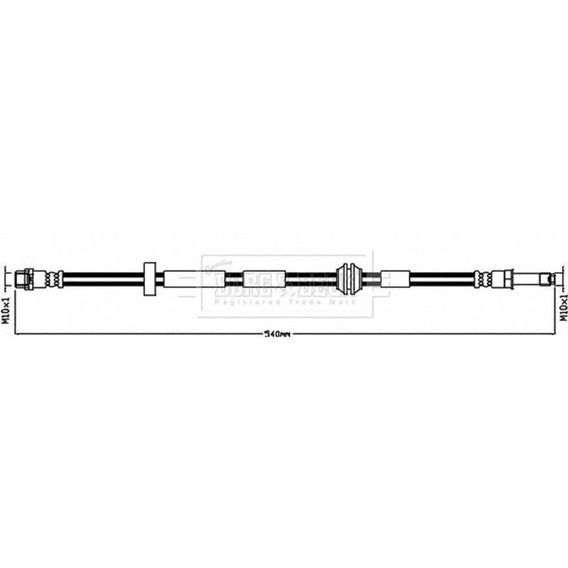 Borg & Beck Brake Hydraulic Hose Line Front Right BBH8436
